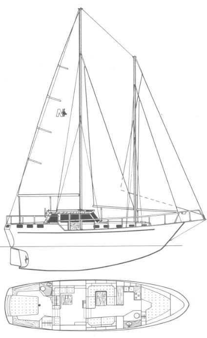Nauticat 44 Schooner rig