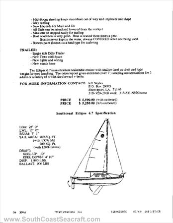 South Coast Seacraft Eclipse 6.7