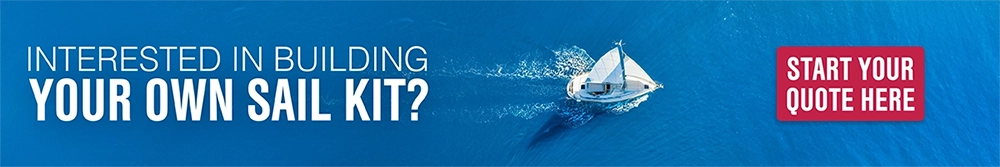 Interested in building your own sail kit, start here banner, sailboat in open waters